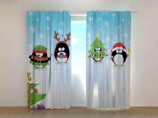 Photo curtain: CHRISTMAS PENGUINS