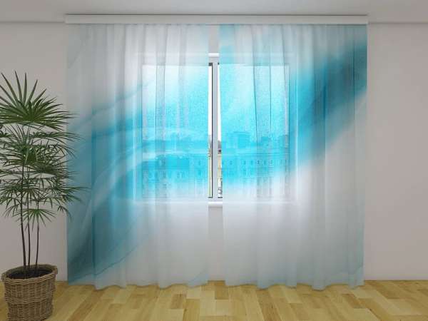 Chiffon curtain: DELICATE BLUE ABSTRACTION