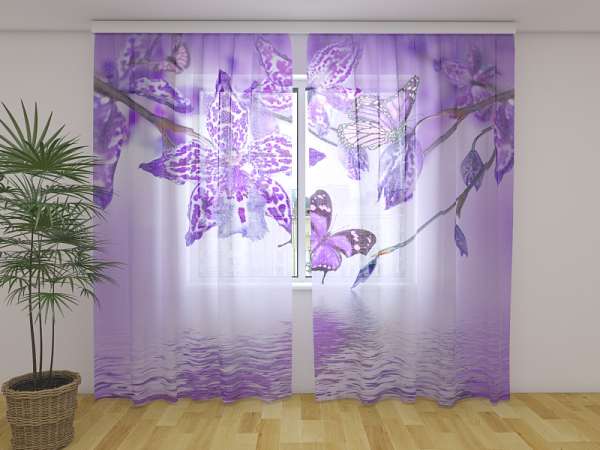 Chiffon curtain: VIOLET ORCHID