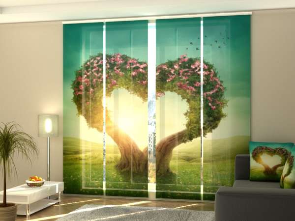 Sliding panel curtain (1-4 pts.): HEART TREE