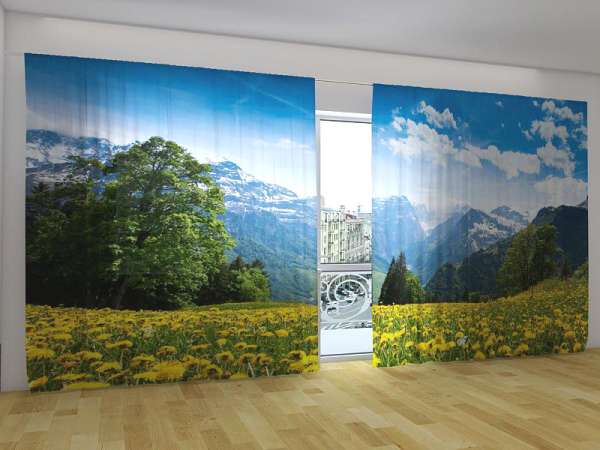 Panoramic curtain: ALPS IN SUMMER