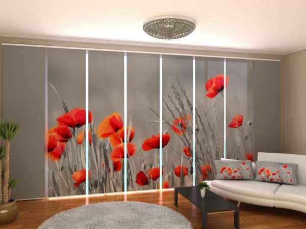 Sliding panel curtain (1-8 pts.): WILD POPPIES