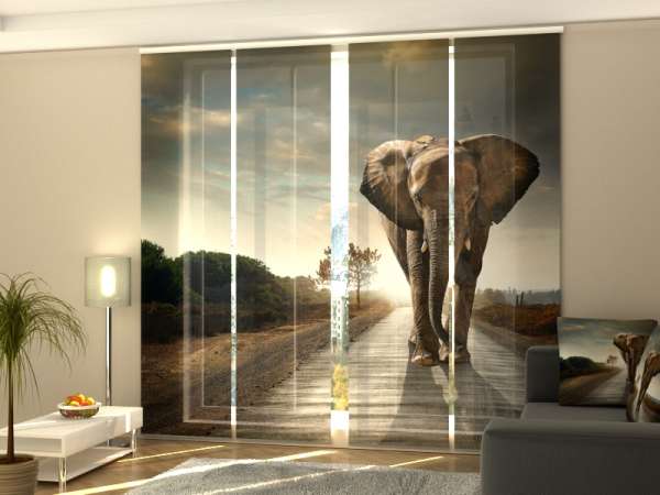 Sliding panel curtain (1-4 pts.): IMPERIAL ELEPHANT