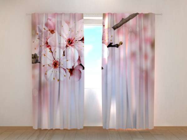 Photo curtain: TWIG WITH FLOWERS