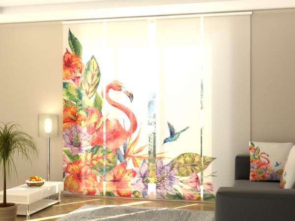 Sliding panel curtain (1-4 pts.): TROPICAL FLAMINGO