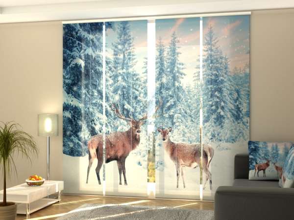 Sliding panel curtain (1-4 pts.): CHRISTMAS NOBLE DEERS