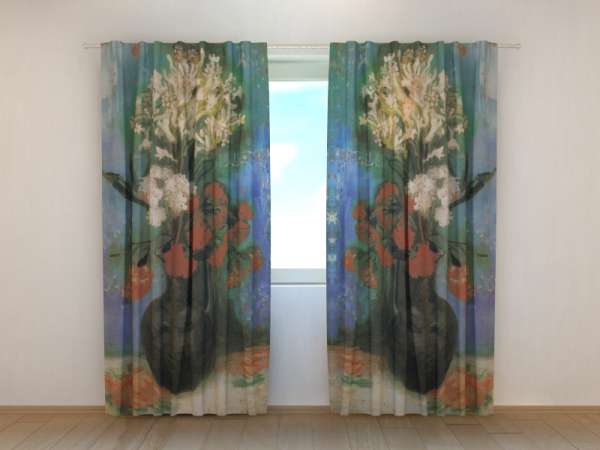 Photo curtain: VASE WITH CARNATIONS AND OTHER FLOWERS