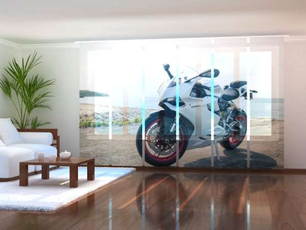 Sliding panel curtain (1-6 pts.): WHITE DUCATI