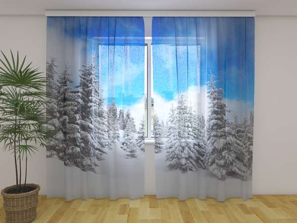 Chiffon curtain: WINTER IN THE FOREST