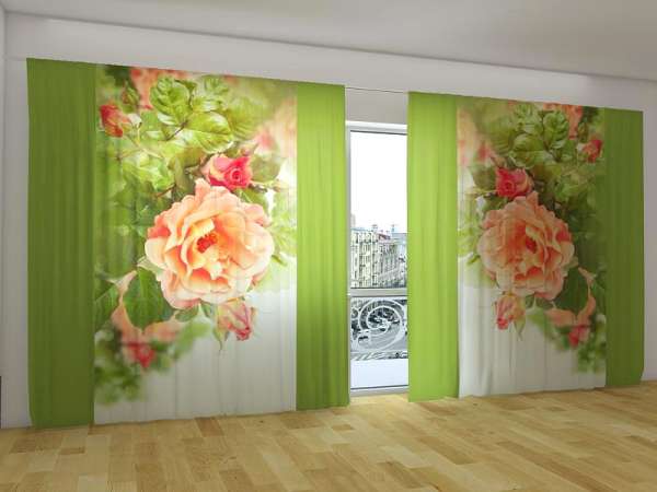 Panoramic curtain: PEACH ROSE 2