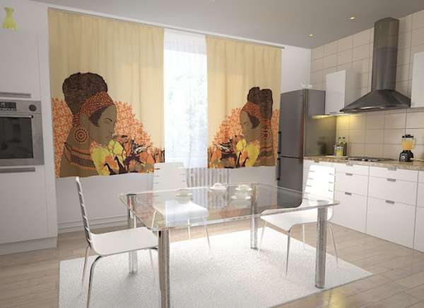 Kitchen curtain: AFRICAN MOTIVES