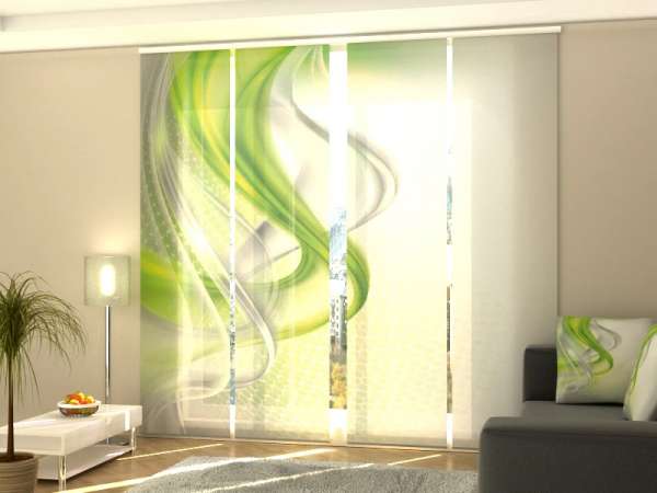 Sliding panel curtain (1-4 pts.): GREEN ABSTRACTION