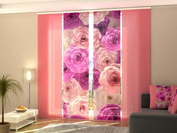 Sliding panel curtain (1-4 pts.): ROSES CAROLINA