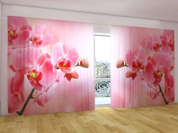 Panoramic curtain: PINK ORCHIDS