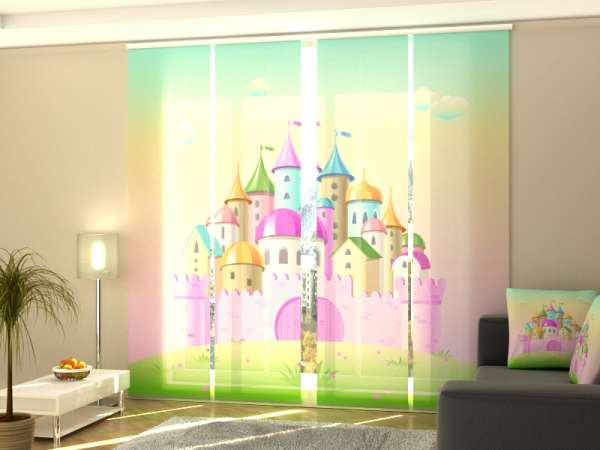 Sliding panel curtain (1-4 pts.): PINK CASTLE