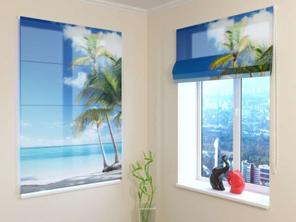 Roman blind: PALMS ON THE BEACH