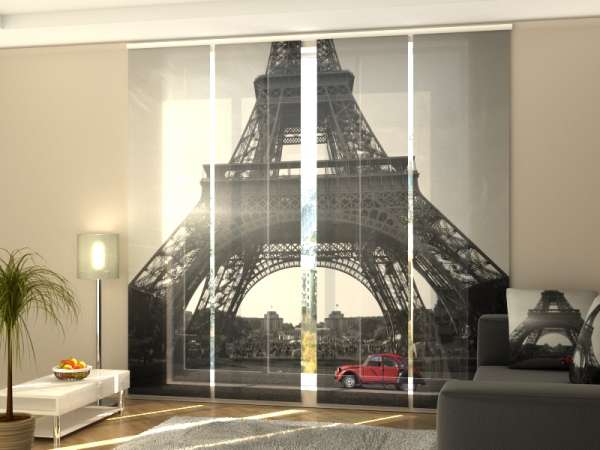 Sliding panel curtain (1-4 pts.): RETRO CAR AND EIFFEL TOWER