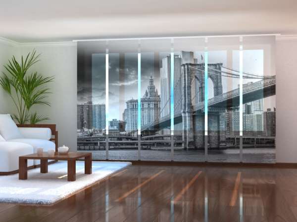 Sliding panel curtain (1-6 pts.): GRAY BROOKLYN BRIDGE 2