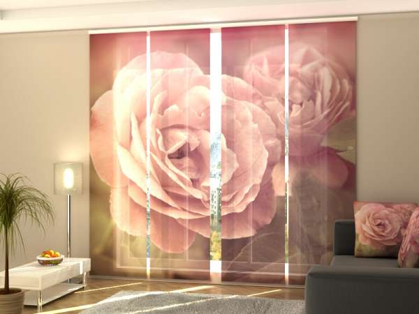 Sliding panel curtain (1-4 pts.): RETRO ROSES