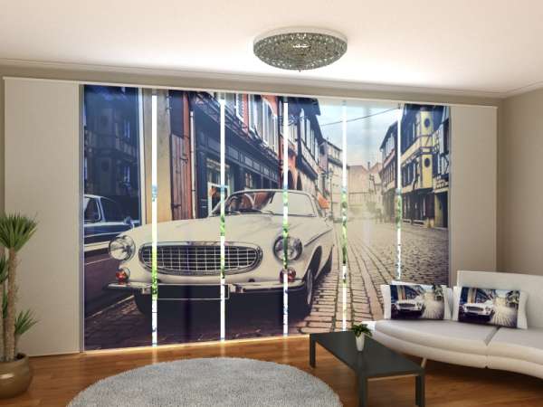 Sliding panel curtain (1-8 pts.): WHITE RETROCAR