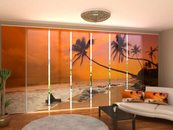 Sliding panel curtain (1-8 pts.): SUNSET IN SRI LANKA