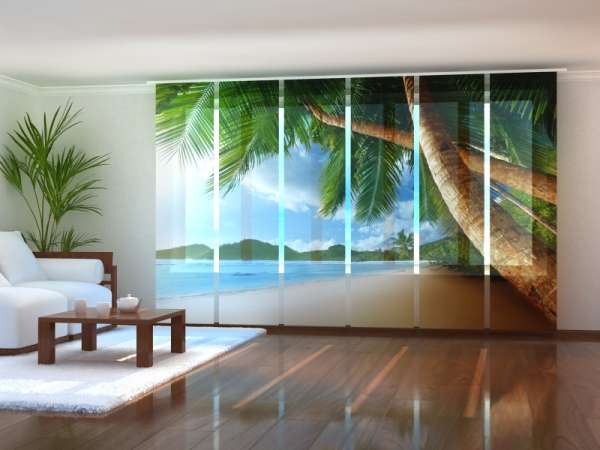 Sliding panel curtain (1-6 pts.): OCEAN AND PALMS