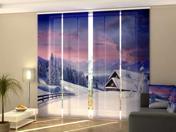 Sliding panel curtain (1-4 pts.): FABULOUS CHRISTMAS NIGHT IN THE MOUNTAINS