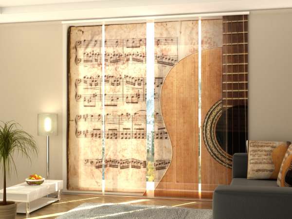 Sliding panel curtain (1-4 pts.): GUITAR AND NOTES