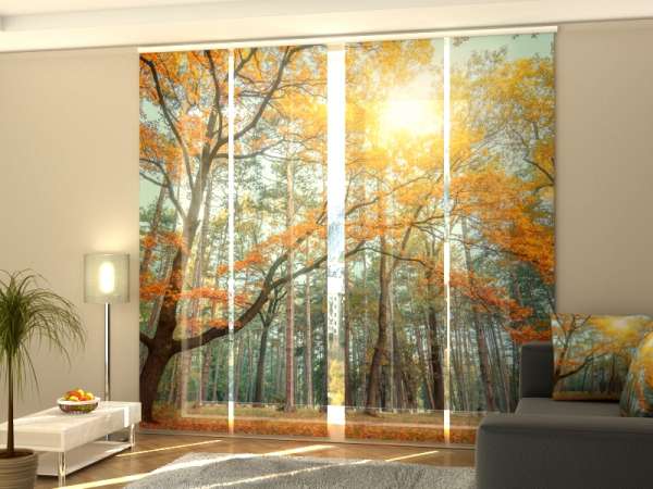 Sliding panel curtain (1-4 pts.): SUN IN THE FOREST