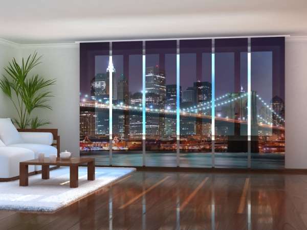 Sliding panel curtain (1-6 pts.): BROOKLYN BRIDGE AT NIGHT