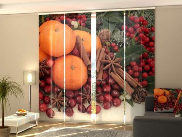 Sliding panel curtain (1-4 pts.): ORANGES AND CINNAMON