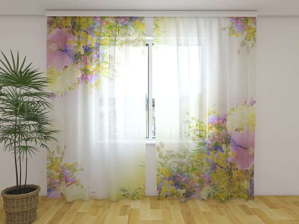 Chiffon curtain: SUMMER FIELD FLOWERS