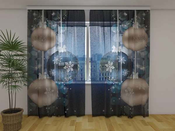 Chiffon curtain: BLUE NEW YEAR SHINE