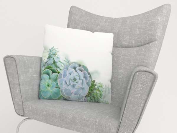 Pillowcase: BLUE-GREEN FLOWERS