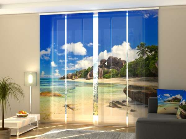 Sliding panel curtain (1-4 pts.): STONE ROCKS ON THE BEACH