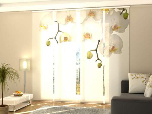 Sliding panel curtain (1-4 pts.): BIG WHITE ORCHIDS