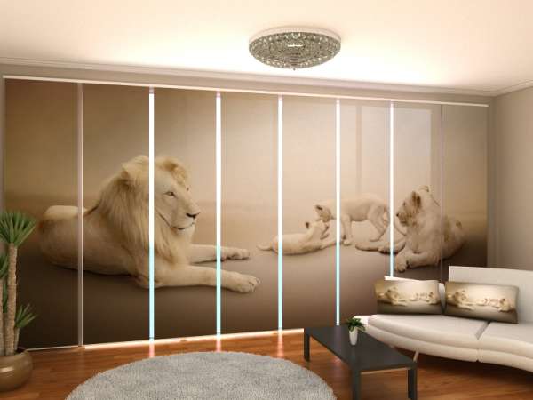 Sliding panel curtain (1-8 pts.): WHITE LIONS