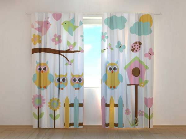 Photo curtain: OWLS FAMILY