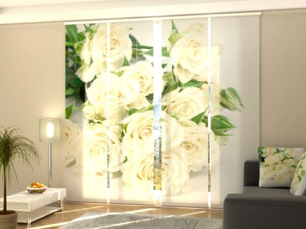 Sliding panel curtain (1-4 pts.): WHITE ROSES