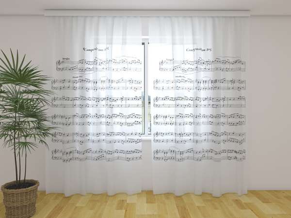 Chiffon curtain: MUSIC NOTE SHEET