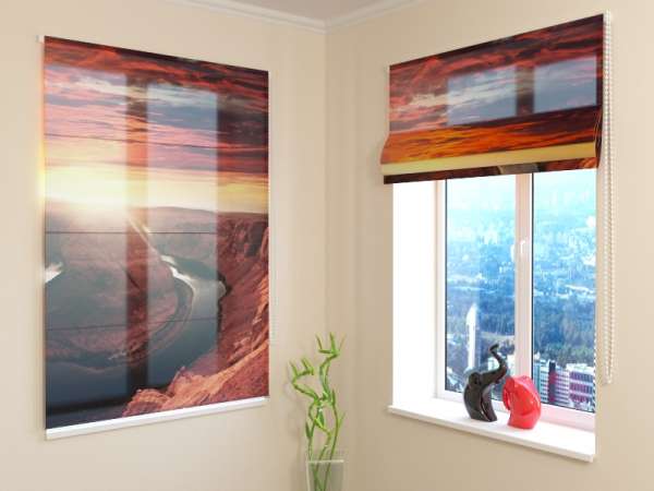 Roman blind: HORSESHOE BEND AT SUNSET