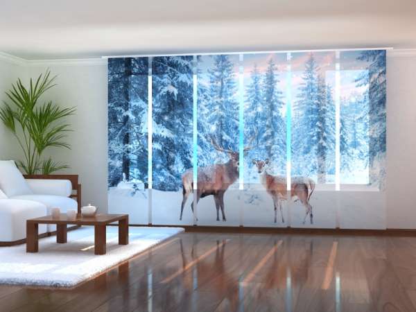 Panel curtain (1-6 pts.): CHRISTMAS NOBLE DEERS