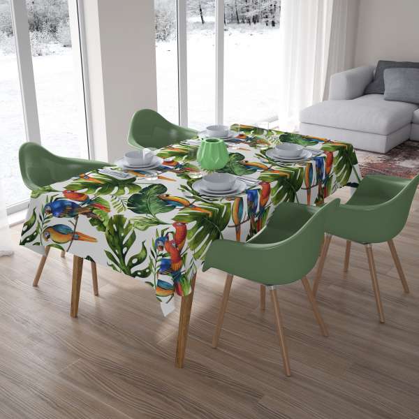 Tablecloth: PALM LEAVES WITH PARROTS