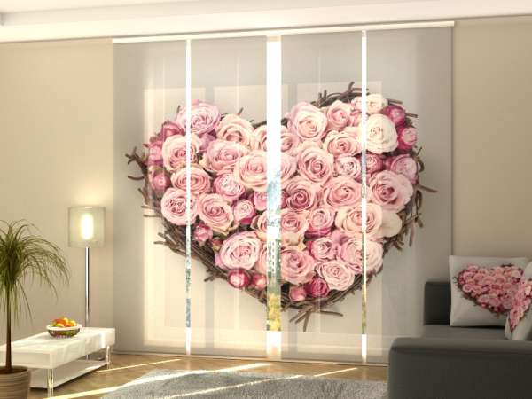 Sliding panel curtain (1-4 pts.): HEART OF LOVE