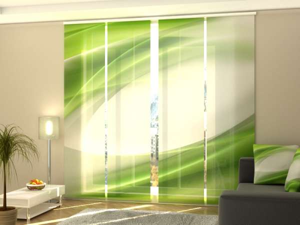 Sliding panel curtain (1-4 pts.): GREEN ABSTRACTION