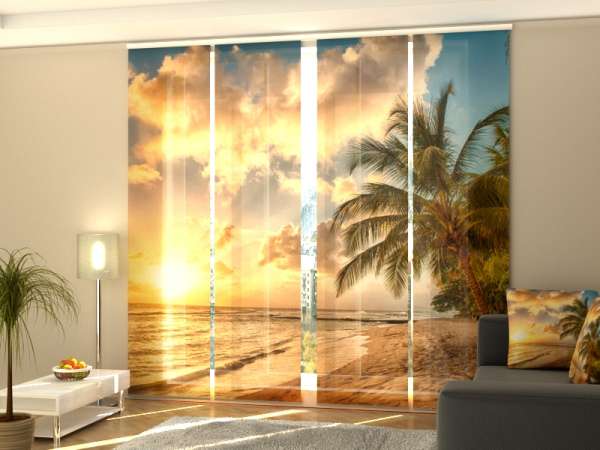 Sliding panel curtain (1-4 pts.): BEAUTIFUL SUNSET ON BARBADOS