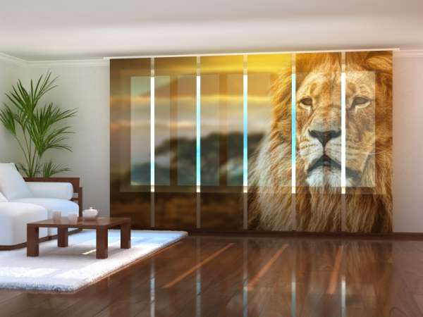 Panel curtain (1-6 pts.): LION IN SAVANNA