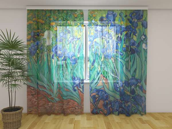 Chiffon curtain: VAN GOGH'S IRISES