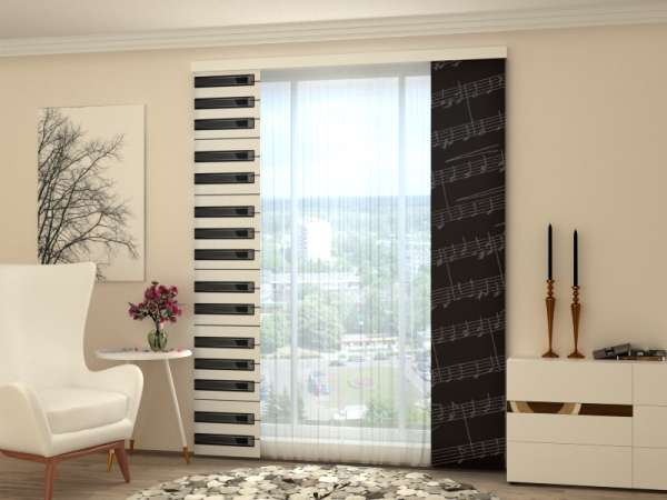 Sliding panel curtain (1-2 pts.): PIANO KEYS