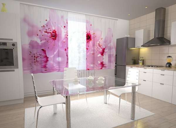 Kitchen curtain: CHERRY FLOWERS